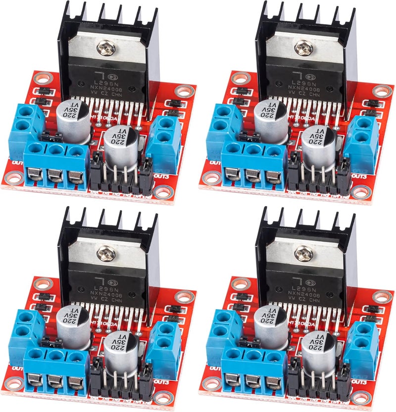 JTAREA L298N H Bridge Stepper Motor Driver Module DC Motors Drivers Dual H-Bridge for Arduino Smart Car Power UNO MEGA R3 Mega2560 (Pack of 4pcs) - Image 1